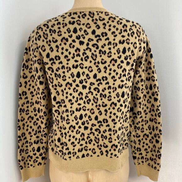 J. Crew Women's Size Medium Animal Leopard Print Pullover Cotton Sweater Top - Picture 2 of 11